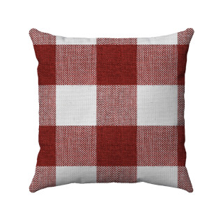 Buffalo Check Gingham Plaid Red and Ivory Double Sided